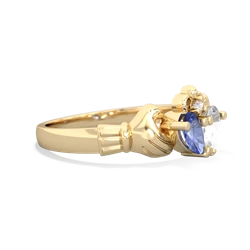 Tanzanite 'Our Heart' Claddagh 14K Yellow Gold ring R2388