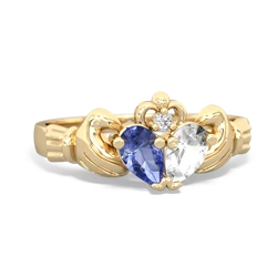 Tanzanite 'Our Heart' Claddagh 14K Yellow Gold ring R2388