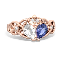 Tanzanite 'One Heart' Celtic Knot Claddagh 14K Rose Gold ring R5322