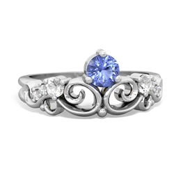 Tanzanite Crown Keepsake 14K White Gold ring R5740