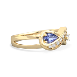 Tanzanite Diamond Infinity 14K Yellow Gold ring R5390