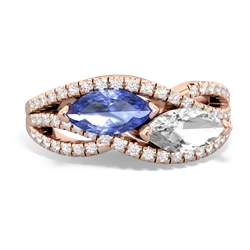 Tanzanite Diamond Rivers 14K Rose Gold ring R3070