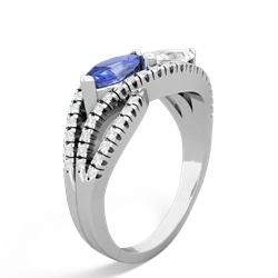 Tanzanite Diamond Rivers 14K White Gold ring R3070