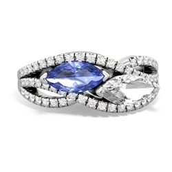 Tanzanite Diamond Rivers 14K White Gold ring R3070