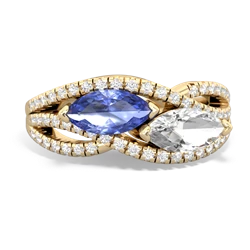 Tanzanite Diamond Rivers 14K Yellow Gold ring R3070