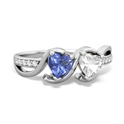 Tanzanite Side By Side 14K White Gold ring R3090