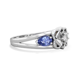 Tanzanite Hearts Intertwined 14K White Gold ring R5880