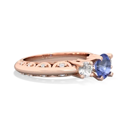 Tanzanite Art Deco Eternal Embrace Engagement 14K Rose Gold ring C2003