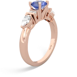 Tanzanite 6Mm Round Eternal Embrace Engagement 14K Rose Gold ring R2005