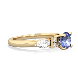 Tanzanite 6Mm Round Eternal Embrace Engagement 14K Yellow Gold ring R2005