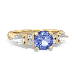 Tanzanite 6Mm Round Eternal Embrace Engagement 14K Yellow Gold ring R2005