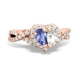 Tanzanite Diamond Twist 'One Heart' 14K Rose Gold ring R2640HRT