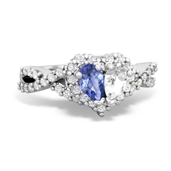 Tanzanite Diamond Twist 'One Heart' 14K White Gold ring R2640HRT