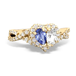 Tanzanite Diamond Twist 'One Heart' 14K Yellow Gold ring R2640HRT