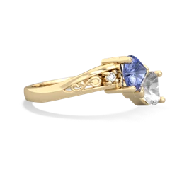 Tanzanite Snuggling Hearts 14K Yellow Gold ring R2178