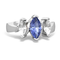 Tanzanite Three Peeks 14K White Gold ring R2433