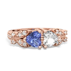 Tanzanite Diamond Butterflies 14K Rose Gold ring R5601