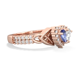 Tanzanite Celtic Knot Two Hearts As One 14K Rose Gold ring R2644HRT