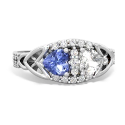 Tanzanite Sparkling Celtic Knot 14K White Gold ring R2645