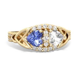 Tanzanite Sparkling Celtic Knot 14K Yellow Gold ring R2645