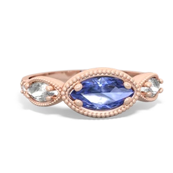 Tanzanite Milgrain Marquise 14K Rose Gold ring R5700