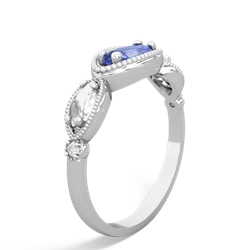 Tanzanite Milgrain Marquise 14K White Gold ring R5700