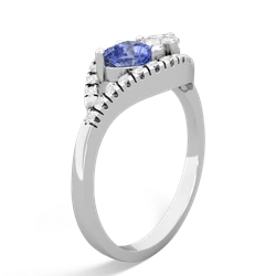 Tanzanite Mother And Child 14K White Gold ring R3010