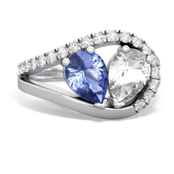 Tanzanite Nestled Heart Keepsake 14K White Gold ring R5650