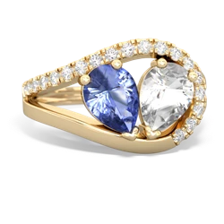 Tanzanite Nestled Heart Keepsake 14K Yellow Gold ring R5650