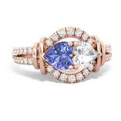 Tanzanite Art-Deco Keepsake 14K Rose Gold ring R5630