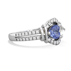 Tanzanite Art-Deco Keepsake 14K White Gold ring R5630