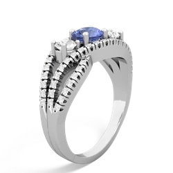 Tanzanite Three Stone Aurora 14K White Gold ring R3080