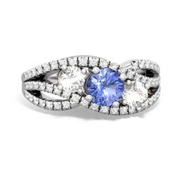 Tanzanite Three Stone Aurora 14K White Gold ring R3080