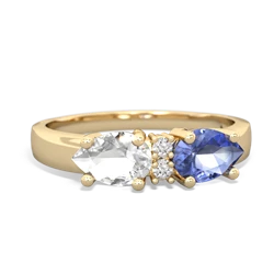 Tanzanite Pear Bowtie 14K Yellow Gold ring R0865