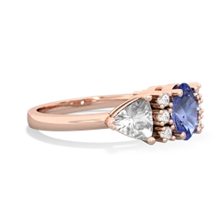 Tanzanite Antique Style Three Stone 14K Rose Gold ring R2186