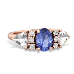 Tanzanite Antique Style Three Stone 14K Rose Gold ring R2186