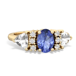 Tanzanite Antique Style Three Stone 14K Yellow Gold ring R2186