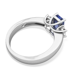 Tanzanite Three Stone Emerald-Cut Trellis 14K White Gold ring R4021