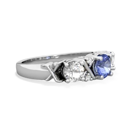 Tanzanite Hugs And Kisses 14K White Gold ring R5016