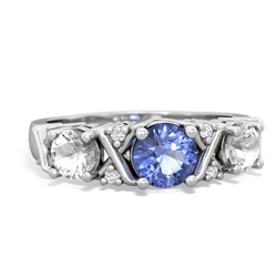 Tanzanite Hugs And Kisses 14K White Gold ring R5016