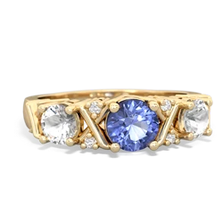 Tanzanite Hugs And Kisses 14K Yellow Gold ring R5016