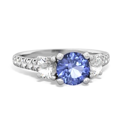 Tanzanite Pave Trellis 14K White Gold ring R5500