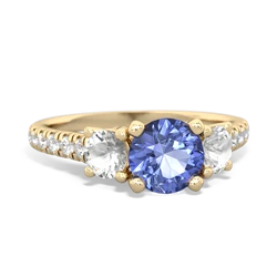 Tanzanite Pave Trellis 14K Yellow Gold ring R5500