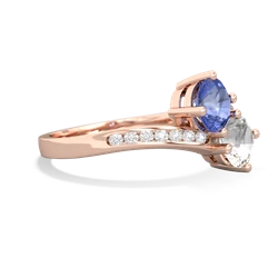 Tanzanite Channel Set Two Stone 14K Rose Gold ring R5303