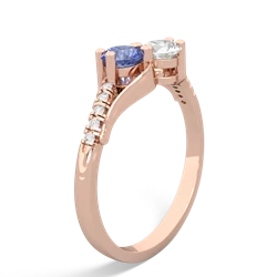 Tanzanite Infinity Pave Two Stone 14K Rose Gold ring R5285