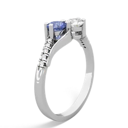 Tanzanite Infinity Pave Two Stone 14K White Gold ring R5285