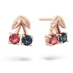 Pink Tourmaline Sweet Cherries 14K Rose Gold earrings E7001