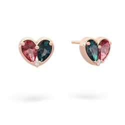 Pink Tourmaline 'Our Heart' 14K Rose Gold earrings E5072