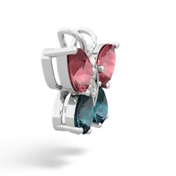 Pink Tourmaline Butterfly 14K White Gold pendant P2215