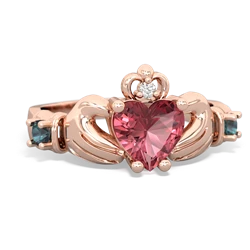 Pink Tourmaline Claddagh Keepsake 14K Rose Gold ring R5245